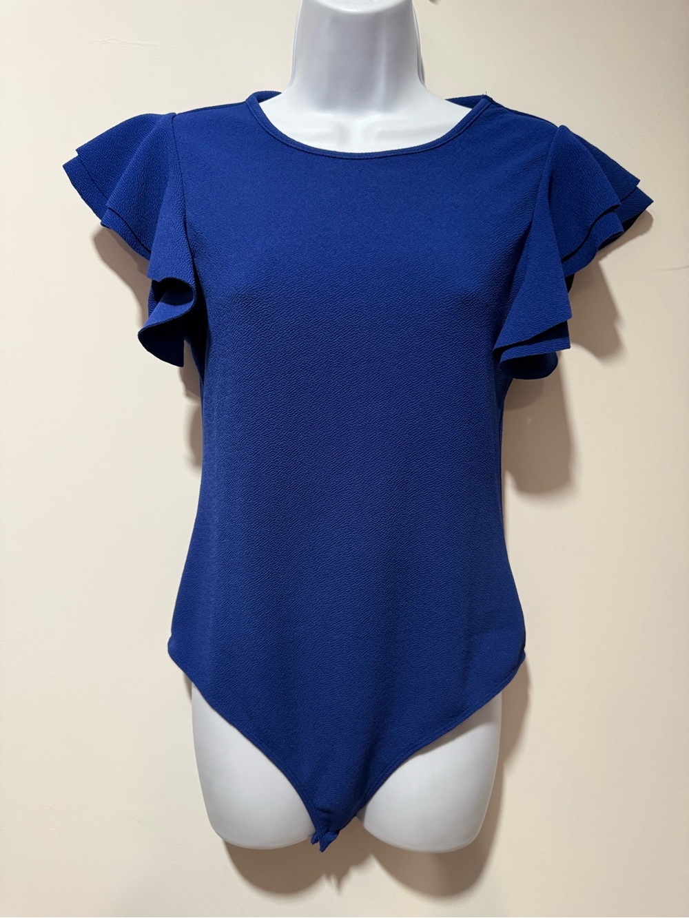 Blue Flutter Sleeve Women's Bodysuit